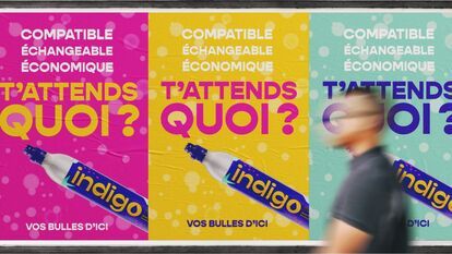 Affichage sauvage dans les rues pour la campagne de visibilité de la marque. Agence de communication Montreal.
