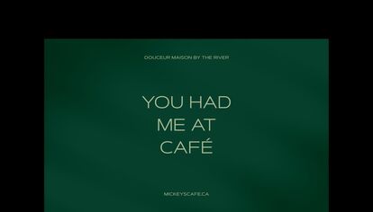 Promotional image for Café Mickey's with the slogan